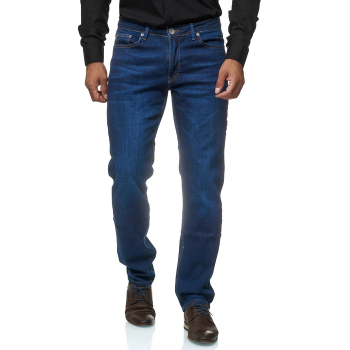 Чоловічі джинси JEEL Regular Fit Straight Cut - сині, еластичні, базовий варіант, 36W/32L