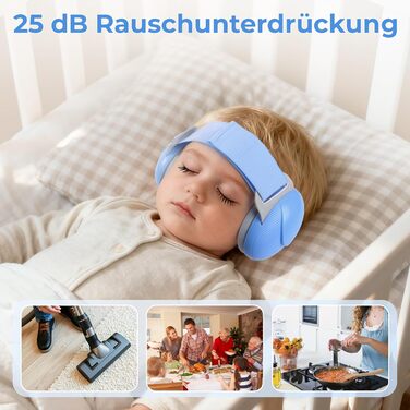 Навушники для захисту слуху для малюків 0-48 місяців (блакитні) - сертифіковані CE та ANSI