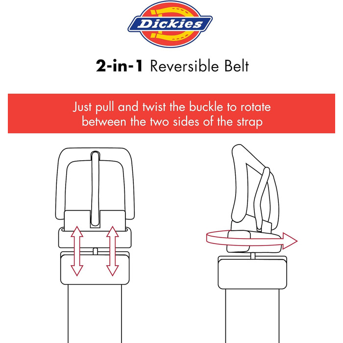 Чоловічий перекидний ремінь Dickies 38-40, чорний/коричневий