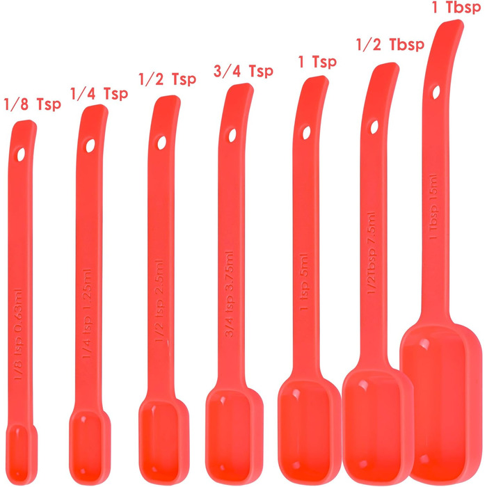 Set of measuring cups and spoons, 15 pieces, plastic measuring cups, 7 plastic measuring cups, 7 plastic measuring spoons with leveler, cute measuring cups for baking and kitchen