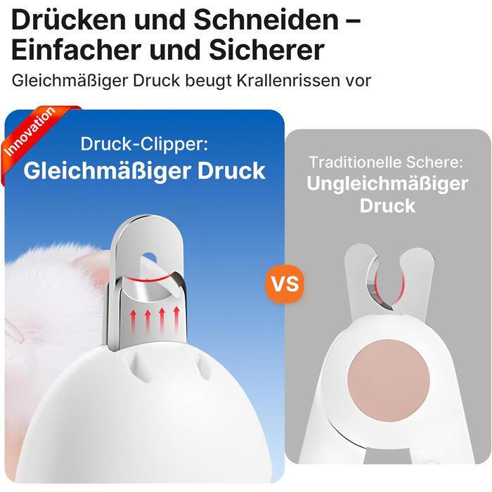 Ножиці для кігтів котів Potaroma з регульованим отвором 3 розмірів та інтегрованим напильником | Безпечний обрізач кігтів для кошенят та домашніх котів | Обрізач кігтів без розбризкування