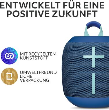 Портативна Bluetooth колонка Ultimate Ears WONDERBOOM 4 (Синій) - Водонепроникна, пилозахищена, з радіусом дії 40м та об'ємним звуком 360°