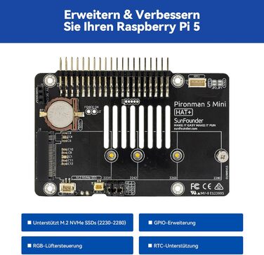 Корпус Mini-PC для Raspberry Pi 5 з SSD NVMe M.2, охолодження PWM та RGB-підсвіткою (без Raspberry Pi)