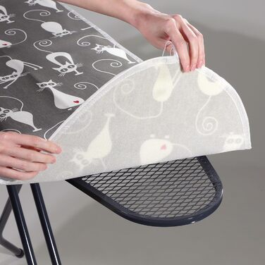 Набір для прасування KADAX з шнурком, бавовняний чохол для прасувальної дошки, підходить для парових прасок, замінний чохол з м'якою підкладкою (Коти, 132x48 см)