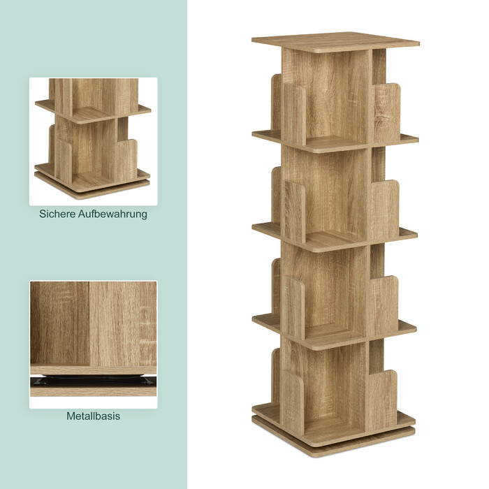 Relaxdays Bookshelf, Square, Wood-Look