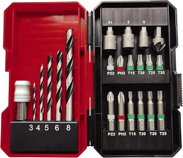 Акумуляторний дриль-шуруповерт Einhell TE-CD 18/45 3X-Li+ Power X-Change (18 В, 45 Нм, кутовий насадка, ексцентрик, 22-ти шт. набір біт, 2x2.0 Ah акумулятори, зарядний пристрій + E-Box)