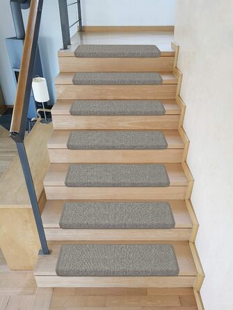 Kettelservice-Metzker Stair Treads/Step Mats Ariston 15-Piece Value Set Rectangular Light Grey 15 Pieces Light Grey Rectangular