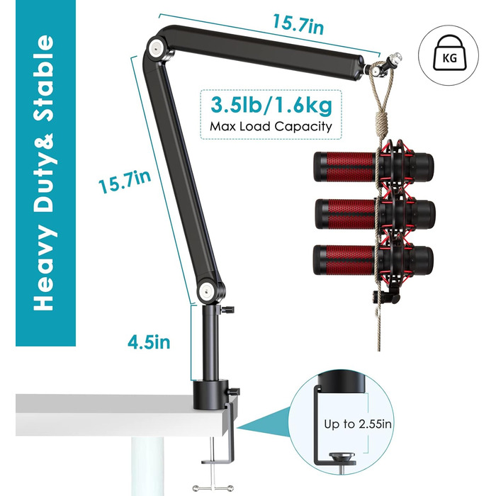 Кріплення для мікрофона YOUSHARES A-Universal (сумісний з Seiren Mini, V3 Mini/Chroma, Razer Seiren V2 X/Pro, Seiren X)
