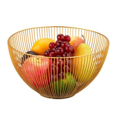 Relaxdays Golden Fruit Bowl made of Metal