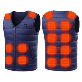 Обогрівальний жилет UHouse для чоловіків та жінок, зимовий жилет з 25 зонами обігріву, теплий без коміра, для пар, outdoor, блакитний, 3XL