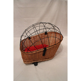 Корзина для велосипеда на багажник з лози з металевою сіткою та подушкою, XL або XXL. Підходить для перевезення багажу.