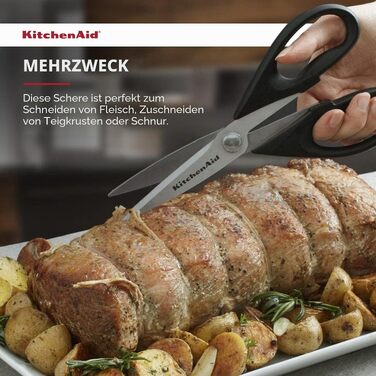 Універсальні кухонні ножиці KitchenAid, червоно-чорні, багатофункціональні