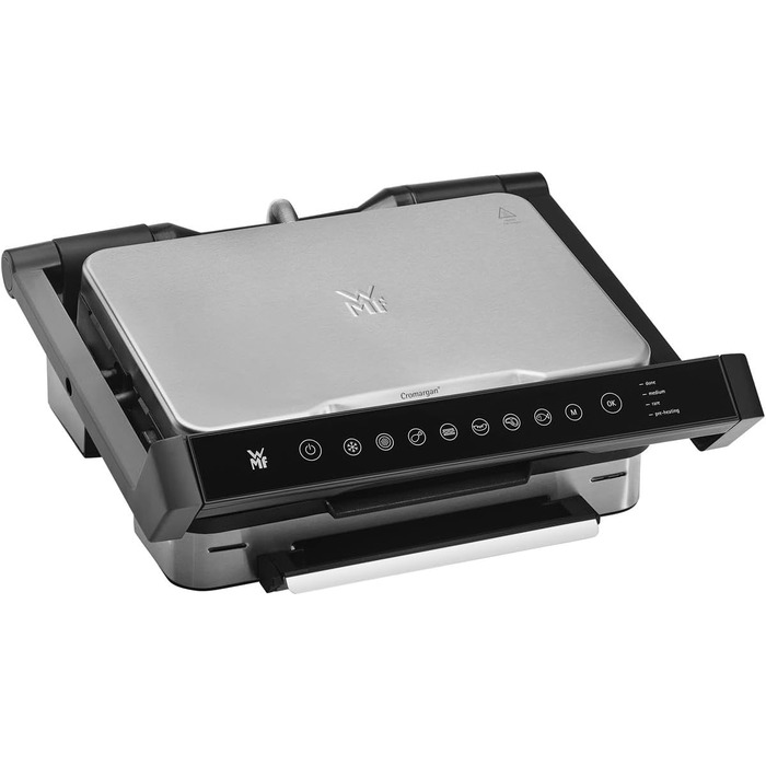WMF Profi Plus Perfection Contact Grill - Electric Grill with 6 Programs, Sensor Technology, Non-Stick Coated Plates, Panini Grill, Matte Stainless Steel