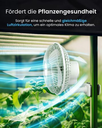 Mini вентилятор Pro Breeze з кліпсою, 20 см, 2 швидкості, тихий, для столу, офісу, кімнати, росту рослин, білий