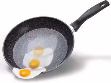 STONELINE 3-piece Frying Pan Set, 16/20/24 cm, Non-stick coated pan with real stone particles, pan suitable for induction and oven use, gray, for oil and fat-free frying