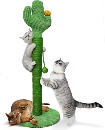 Когтеточка для котів Mora Pets Кактус 83 см, стовпчик із натурального сизалю, зелений, стійкий, компактний, ідеально для домашніх тварин