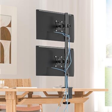 Кріплення для моніторів WORLDLIFT: 2 монітори один над одним, 17-35 дюймів, до 12 кг, регулювання висоти, VESA 75/100