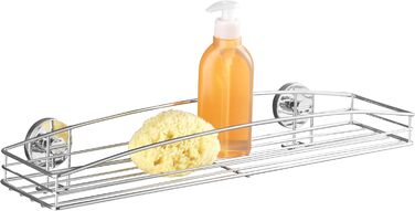 WENKO Vacuum-Loc Wand Maxiablage Milazzo, Bathroom Shelf in Wire Basket Design, Mounting without Drilling, Chrome-plated Metal, 51 x 8 x 15 cm
