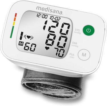Тонометр на зап'ясті Medisana BW 335 з пам'яттю, вимірювання пульсу та артеріального тиску, індикатор артеріального тиску (Ampel-Skala), виявлення нерегулярного серцебиття