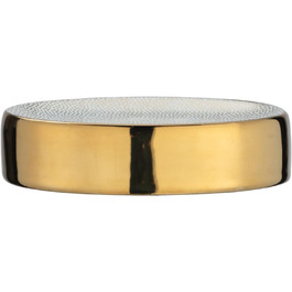 Підставка для мила WENKO Nuria, керамічна мильниця для зберігання мила преміум-якості, 12 x 3 x 8 см (золотий/білий)