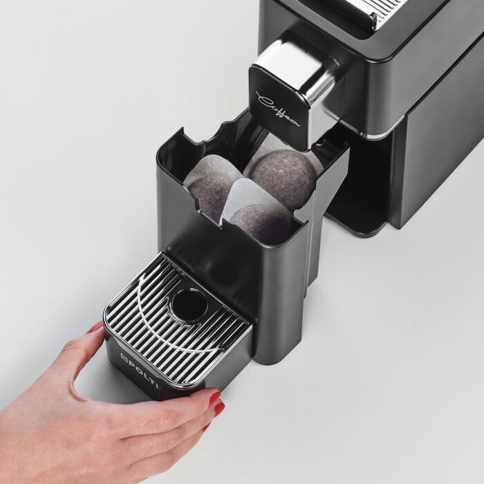 Polti Coffea S15B Espresso Machine, compatible with E.S.E. 44 mm Pads, 0.85 l Tank, 19 Bar Pump Pressure, Black Color