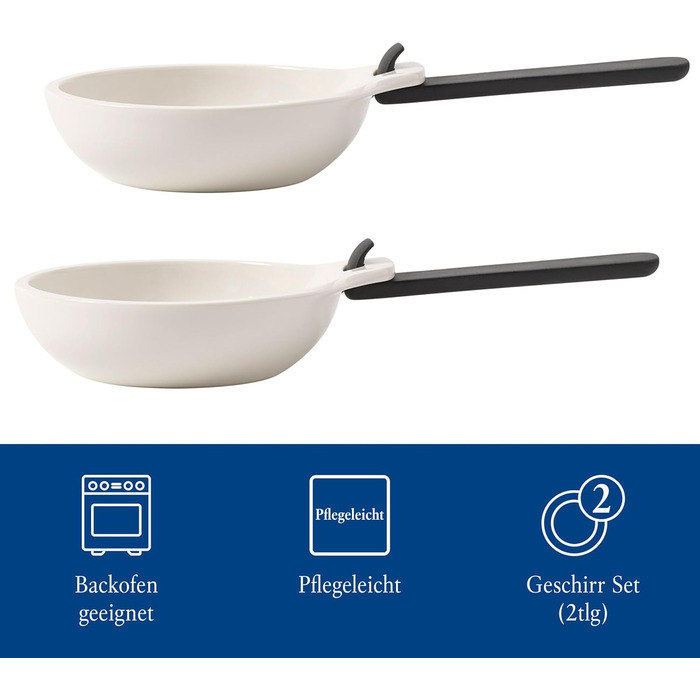 Villeroy & Boch BBQ Passion сковорідка для гриля з ручкою, 2 шт, преміум порцеляна, біла