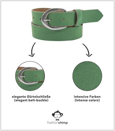 Жіночий шкіряний ремінь fashionchimp Basic (Німеччина), срібляста пряжка, ширина 2.8 см, розмір 95/BW80