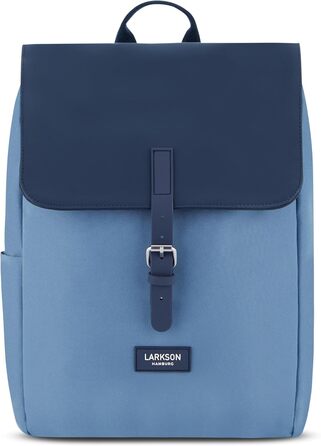LARKSON Rucksack for Women Small - Ida - Small Women's Backpack for Leisure, University or City - With Laptop Compartment (up to 13 inches) - Elegant & Sustainable - Water-Repellent (Blue Multi)