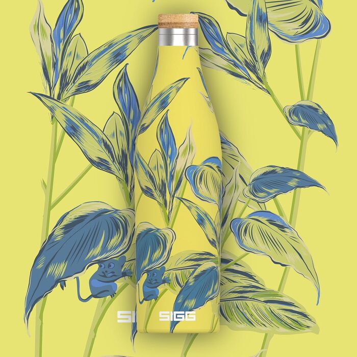 SIGG - Insulated Drinking Bottle - Meridian - Leak-Proof - Extra Slim - BPA-Free - Plastic-Free - Double-Walled 18/8 Stainless Steel - Bamboo Screw Cap - 0.5L / 0.7L (Sumatra Maki, Sumatra 0.5 L)