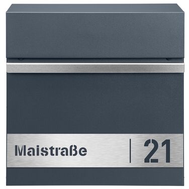 Поштова скринька настінна Anthrazit RAL 7016, для газет, велика (XXL Laser 3) з/без адреси