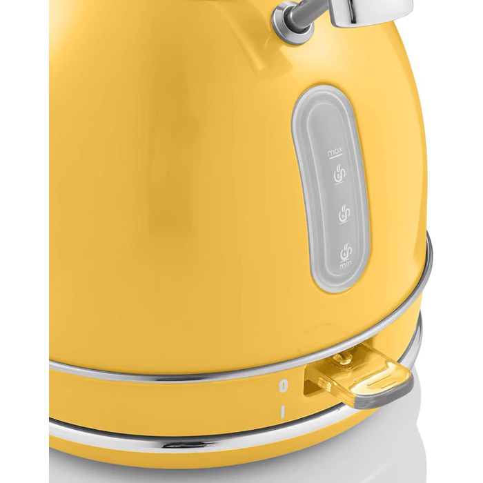 Swan Retro Electric Kettle - 1.8L, Vintage Design, Automatic Shut-Off, Cordless, BPA-Free Stainless Steel, 3000W (Yellow)