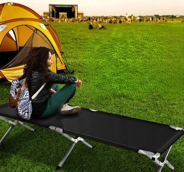 Розкладне туристичне ліжко TRESKO 210x72 см, до 150 кг, чорне