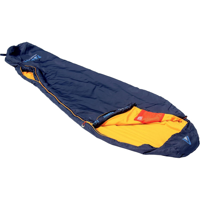 Спальний мішок Tambu Mumienschlafsack 80x210см - компактний - літо, осінь та зима. Теплий спальний мішок для кемпінгу, подорожей та фестивалів. PFC-free (Синьо-осінній)