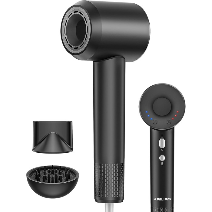 Іонізатор Föhn: потужний фен з 4 режимами нагріву та 3 швидкостями, захист від перегріву, стильна насадка та дифузор