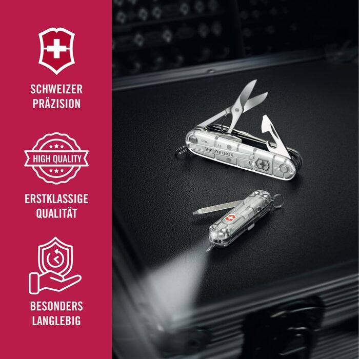 Швейцарський ніж Victorinox Huntsman: мультитул з 15 функціями, ніж, відкривачка для пляшок, консервний ніж, прозора срібляста коробка
