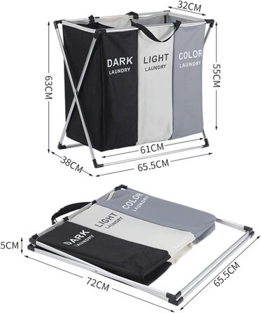 YIHAOBOX Laundry Baskets Large Foldable Laundry Bag Dirty Basket Waterproof Clothes Classification Bathroom Organizer - Laundry Basket - Laundry Chest