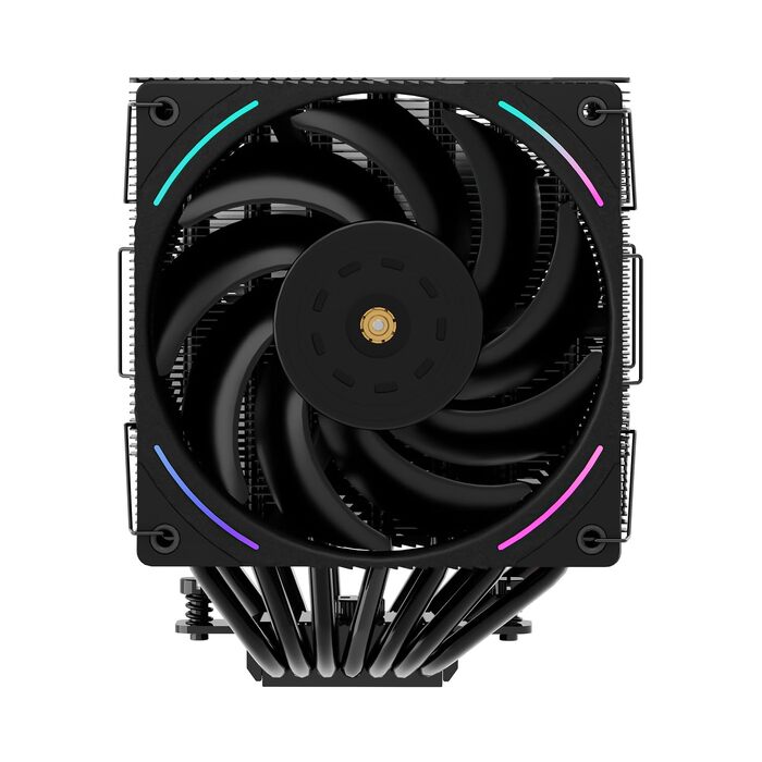 Кулер для процесора Thermalright Phantom Spirit 120 EVO, 7 теплових трубок, 2 PWM вентилятори, 2150 RPM, сумісність з AMD AM4/AM5 та Intel LGA 115X/1200/1700/1851/20XX, чорний