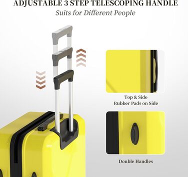 Набір валіз Ystyle Kofferset 5-ти частинний: 12', 18', 20', 24', 28' + косметична сумка, ABS, 360° колеса, TSA-замок, для подорожей, круїзів, навчання за кордоном, колір м'ятний