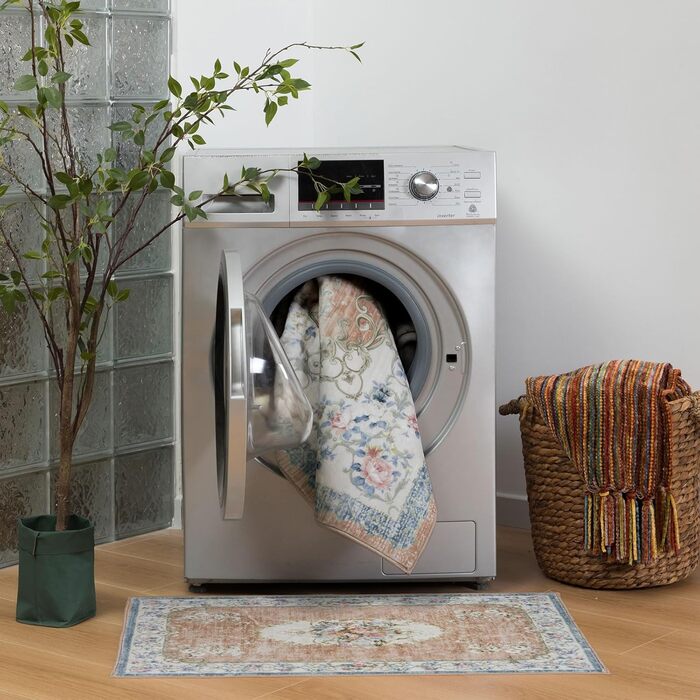 Килим TALETA для вітальні, спальні, офісу: вінтажний, квітковий, оранжевий, 190x280 см