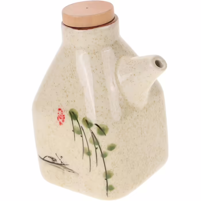 3-Piece Ceramic Vinegar Dispenser for the Kitchen - Spice Container, Sauce, Vinegar, Oil Pot. Olive Oil Dispenser with Lid Design for Easy Cleaning and Durable Use.