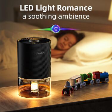 CONOPU Electric Dehumidifier, Energy-Saving Room Dehumidifier, Automatic Shut-Off, Dehumidifier Basement Small, Ultra-Quiet Closet, Bathroom, Bedroom, Office, Black, 21.3*12.8*12.8cm
