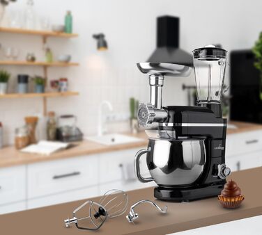 Lehmann Universal Kitchen Machine 3-in-1 Set | Stand Mixer with Planetary Mixing System | Multifunctional Kitchen Machine with Meat Grinder | Includes 1.5L Juice Extractor and 5L Stainless Steel Bowl