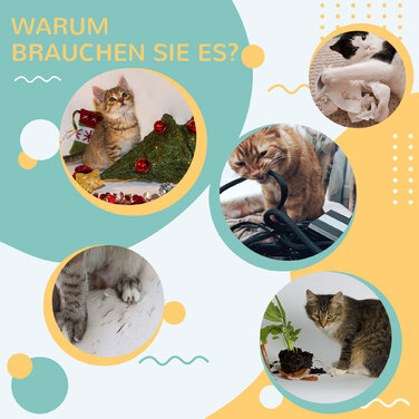 PawHut Ігровий комплекс для котів з подвійним шаром та іграшкою-м'ячиком, Ø40x4,5 см, Коричневий та Кремово-білий