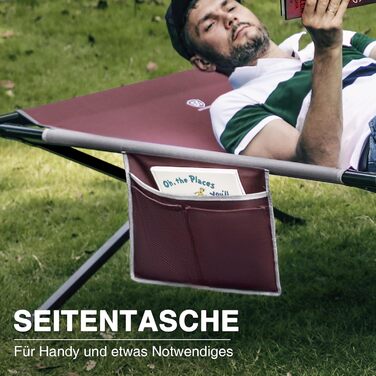 Розкладне ліжко EVER ADVANCED для кемпінгу: велике, стабільне, 214x106 см, до 300 кг, для відпочинку на природі та вдома