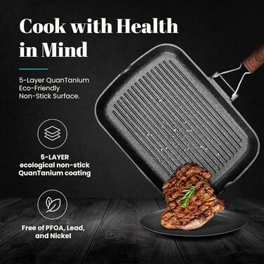 Сковорода-гриль Wecook! Ecochef 34x24 см алюмінієва з антипригарним покриттям