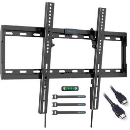 Кріплення для телевізора BONTEC для LED, LCD, OLED, Plasma телевізорів (37-80 дюймів), настінне кріплення, нахил, до 55 кг, VESA 600x400, рівень та стяжки