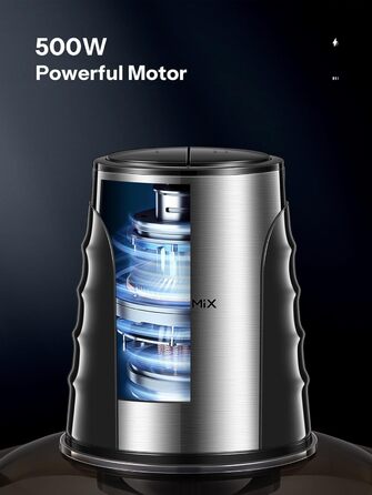 Електричний подрібнювач для кухні Zerkleinerer з двома чашами 3л + 3л, 500W, 2 швидкості, м'ясорубка для м'яса, овочів, фруктів