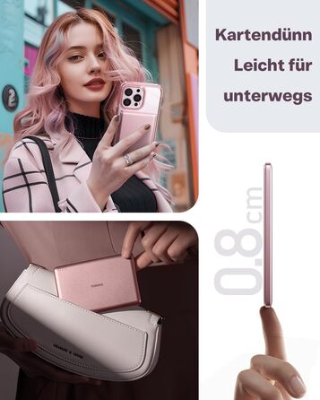 Powerbank TORRAS MiniMag Ultra Slim для iPhone 17 Pro Max: 5000mAh, MagSafe, USB-C, бездротова зарядка, сірий титан/рожевий