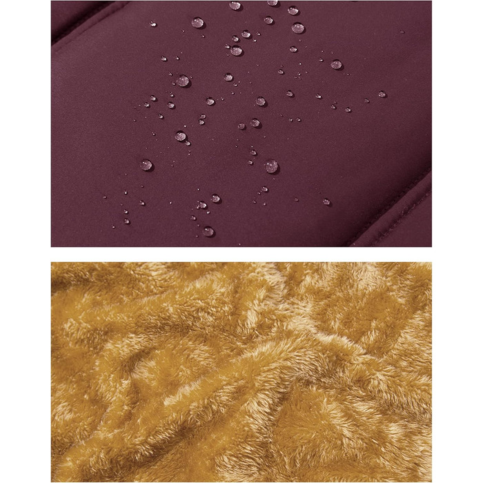 Чоловіча зимова куртка MAGCOMEN з підкладкою з флісу, тепла, з багатьма кишенями (XL, бордовий)