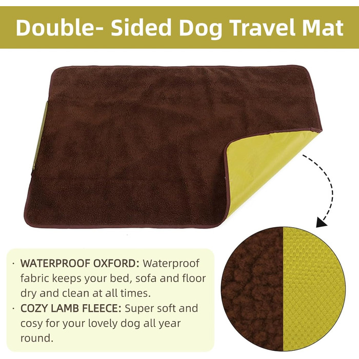 Зручна собача лежанка-підстилка: водонепроникна, для подорожей, з оксфордської тканини, зелена